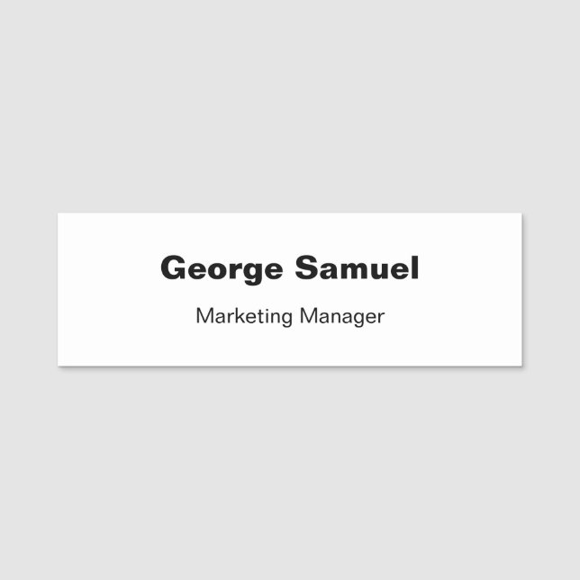 Simple Business Employee Classic Name Tag (Front)