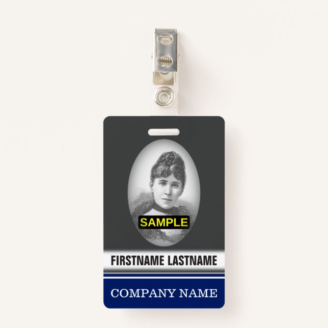 Simple Business Employee Photo Badge ID Badge (Front with Clip)