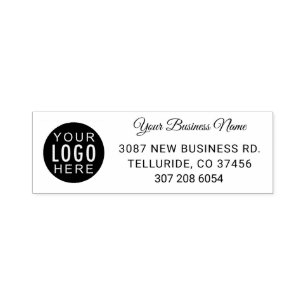 Simple Business Logo and Address Self-inking Stamp