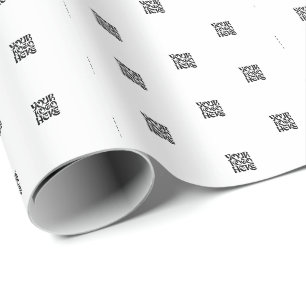 Simple Business Logo and Text Tiny Elements White Wrapping Paper