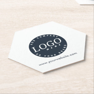 Simple Business Logo and Website Corporate Paper Coaster