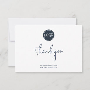 Simple Business Logo and Website Customers Thank You Card
