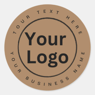Simple Business Logo brown Classic Round Sticker