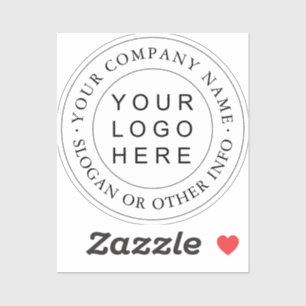 Simple Business Logo Circle Frame Clear Sticker