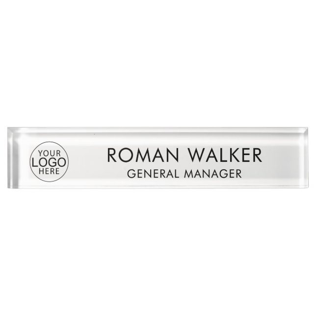 Simple Business Logo Corporate Custom Nameplate (Front)