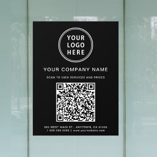 Simple Business Logo Create Your QR Code Black