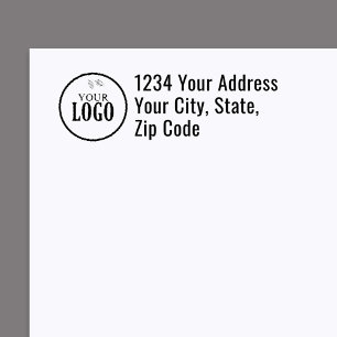 Simple Business Logo Custom Return Address Self-inking Stamp