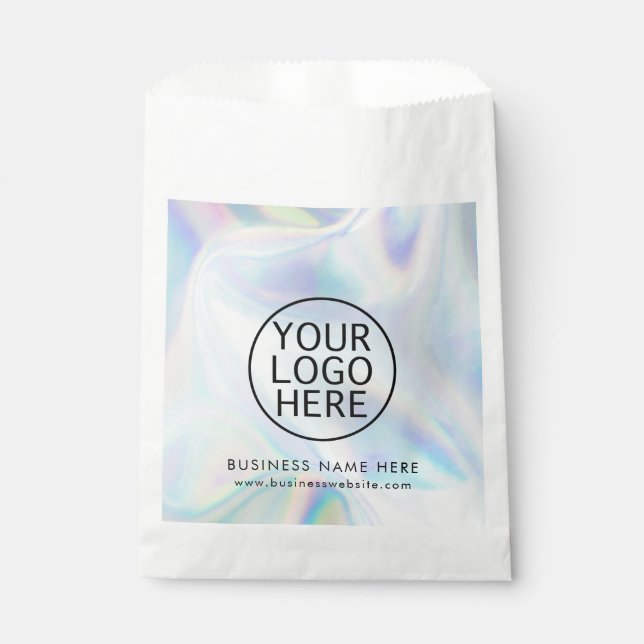 Simple Business Logo Iridescent Promotional Custom Favour Bag (Front)