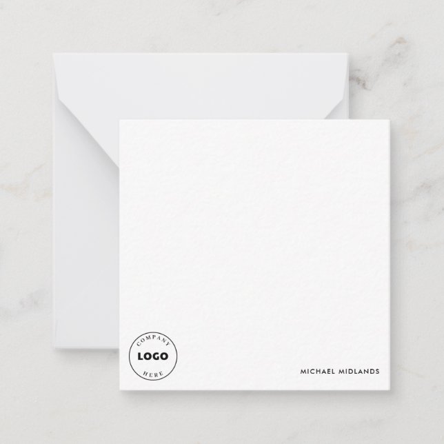 Simple Business Logo Minimalist Black White Card (Front)