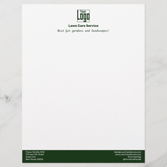 Simple Business Logo Name Motto Custom Letterhead (Front)