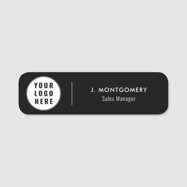 Simple Business Logo Office Employees Custom Name Tag (Front)