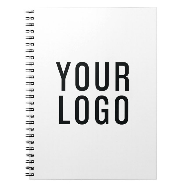Simple Business Logo Promotional White Notebook (Front)