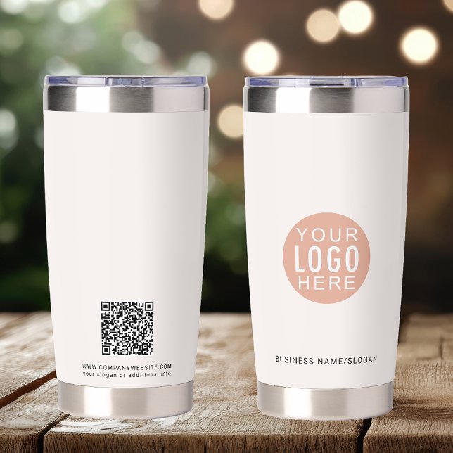 Simple Business Logo QR Code and Website Insulated Tumbler (Simple Business Logo QR Code and Website Insulated Tumbler)