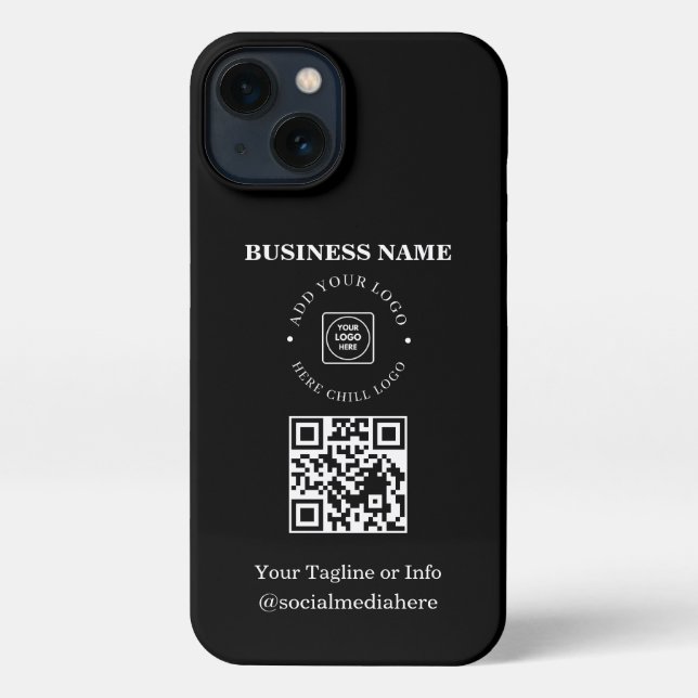Simple Business Logo QR Code Promo iphone case (Back)
