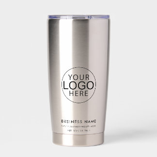 Simple Business Logo QR Code Promo Swag Insulated Tumbler
