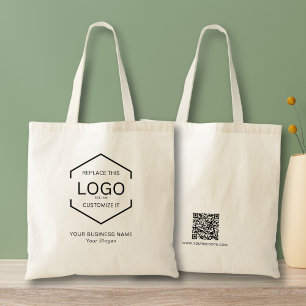 Simple Business Logo QR Code  Tote Bag