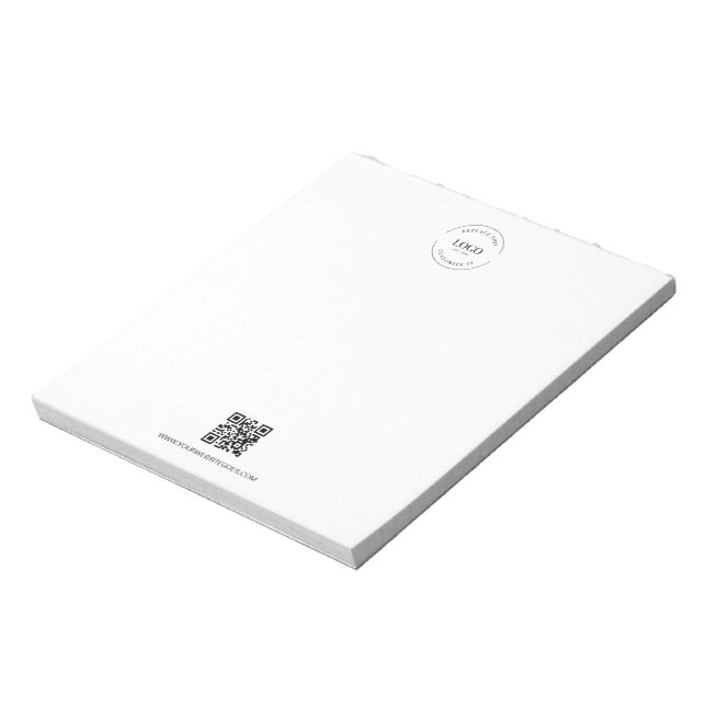 Simple Business Logo QR CODE website Promotional  Notepad (Rotated)