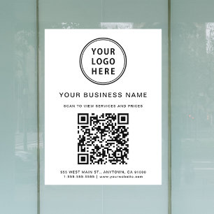 Simple Business Logo QR Code White