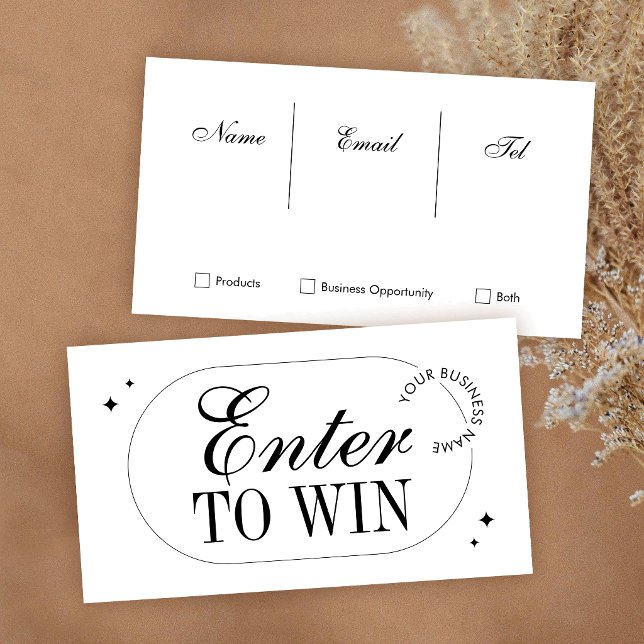 Simple Business Logo Raffle Enter to Win Ticket (Creator Uploaded)