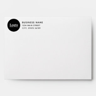Simple Business Logo Return Address White Envelope