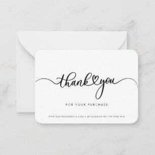 Simple Business Logo Script Thank You Card