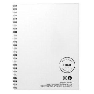 Simple Business logo social Custom Presentation Notebook