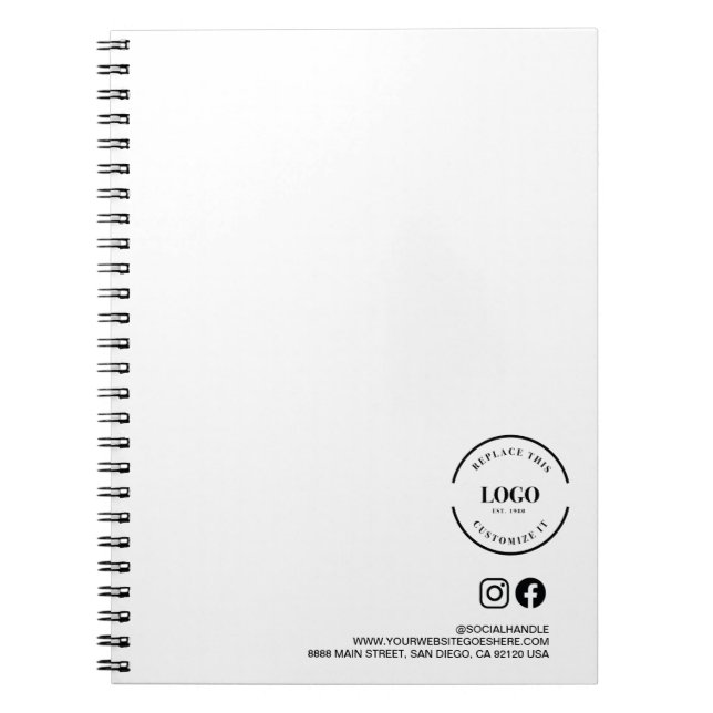 Simple Business logo social Custom Presentation Notebook (Front)
