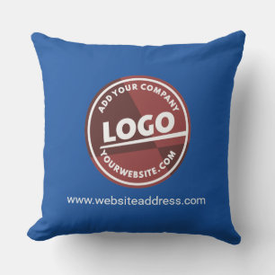 Simple Business Logo Website Address Custom Cushion