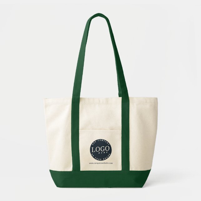 Simple Business Logo Website Employees Swag Custom Tote Bag (Front)
