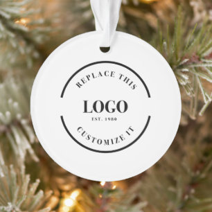 Simple Business logo with text minimal custom Ornament