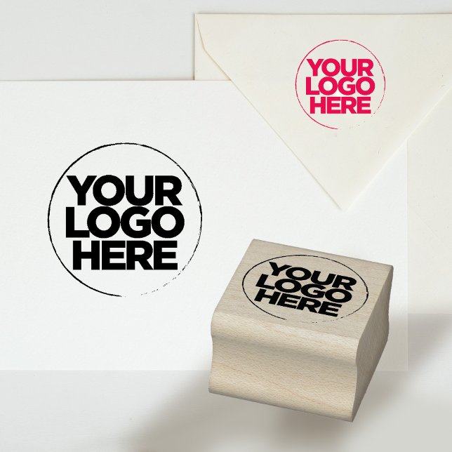 Simple Business Logo Wooden Rubber Stamp (Creator Uploaded)