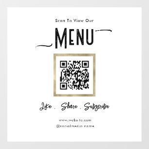 Simple Business Menu Connect  Window Cling