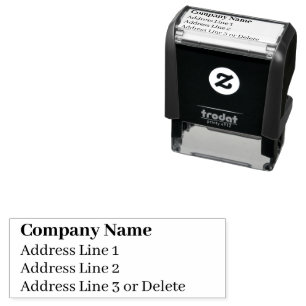 Simple Business Name Bold Return Address Template Self-inking Stamp
