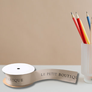 Simple Business Name On Tan Satin Ribbon