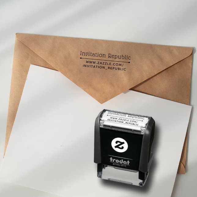Simple Business Name & Web Address Self-inking Stamp (Creator Uploaded)