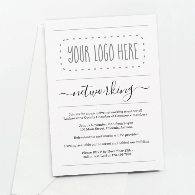 Simple Business Networking Event - Add Logo Invitation (Creator Uploaded)
