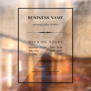 Simple Business Office Black with Opening Hours