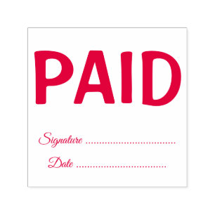 Simple Business Paid Text Personalise Self-inking Stamp