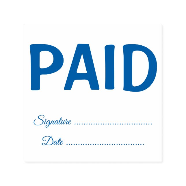 Simple Business Paid Text Personalise Self-inking  Stamp (Design)
