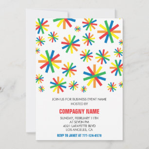 Simple Business party invite Confetti 