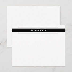 Simple Business Professional Black White Border Card