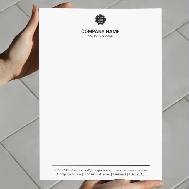 Simple Business Professional Logo Branded Mailer Custom Letterhead (Creator Uploaded)