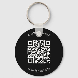 Simple Business Promotional Black QR Code Key Ring