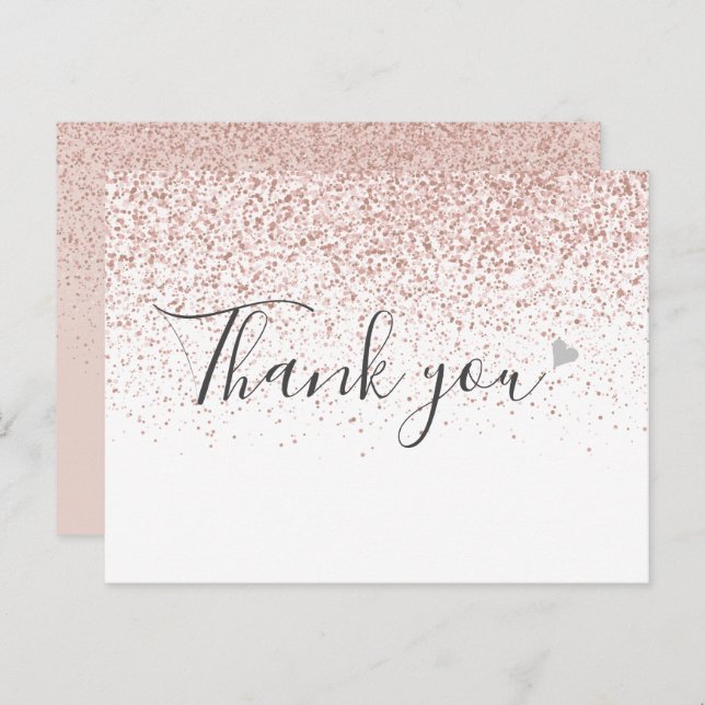 Simple Business Script Rose Gold Thank You  Postcard (Front/Back)