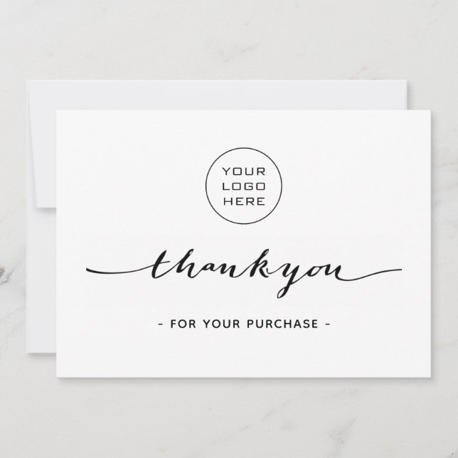 Simple Business Thank You Card - Add Logo (Front)