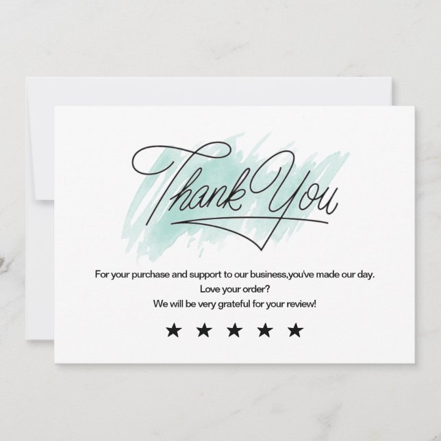 Simple Business Thank You Card , Add Logo (Front)
