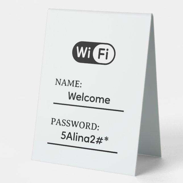 Simple Business Wifi Password and Network (Front)