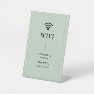 Simple Business Wifi Password and Network Pedestal Sign