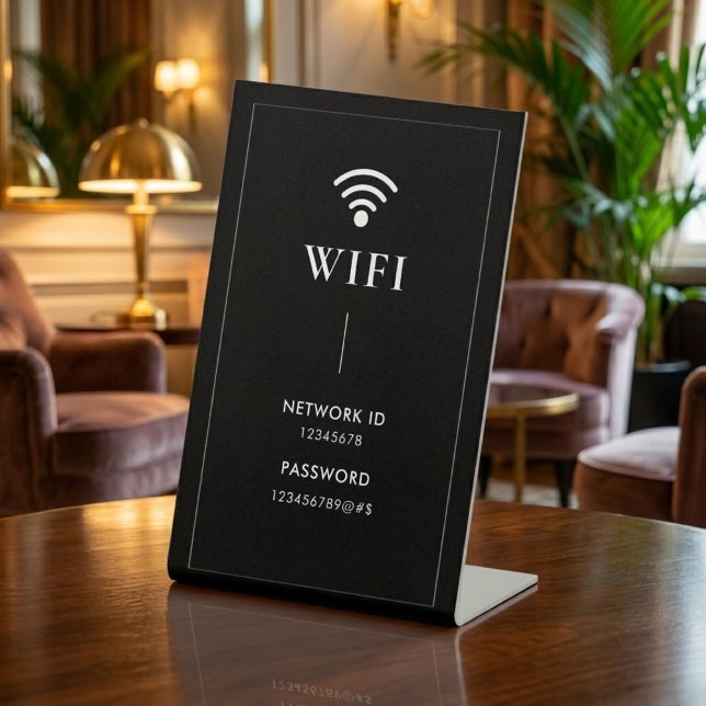 Simple Business  Wifi Password and Network  Pedestal Sign (Creator Uploaded)