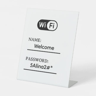Simple Business Wifi Password and Network Plastic  Pedestal Sign